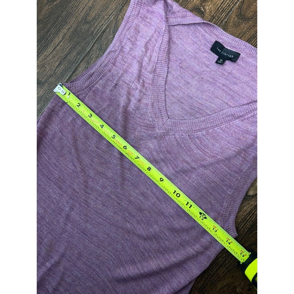 THE LIMITED HEATHERED PURPLE SLEEVELESS V-NECK SOFT LIGHTWEIGHT TUNIC SWEATER XS - Picture 12 of 15